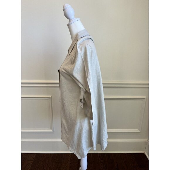 Soft Surroundings Women's Sz S Danielle Tunic Button Down Blouse Moonbeam NEW - Picture 2 of 9